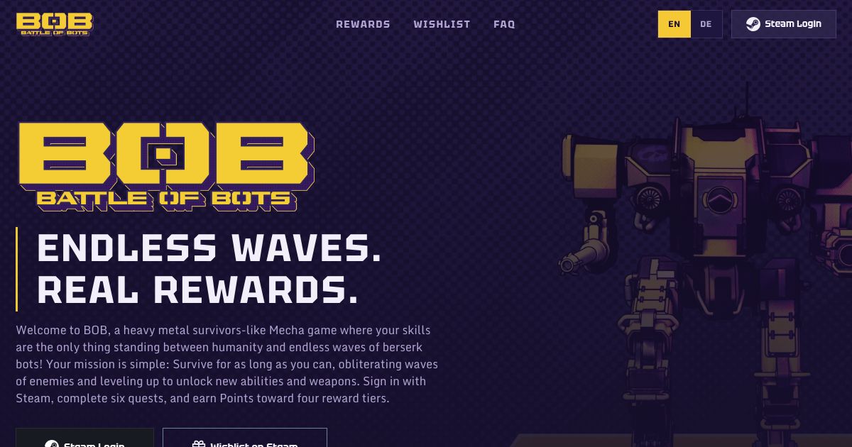 Battle of Bots campaign: endless waves, real rewards