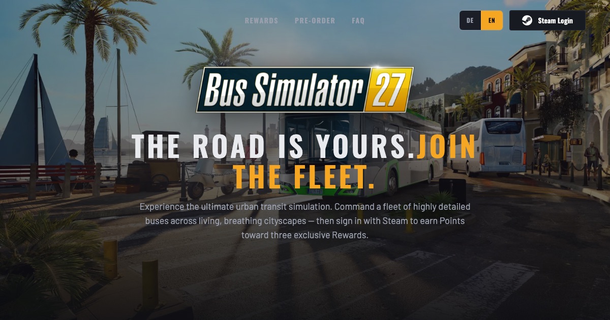 Bus Simulator 27 rewards campaign: the road is yours, join the fleet